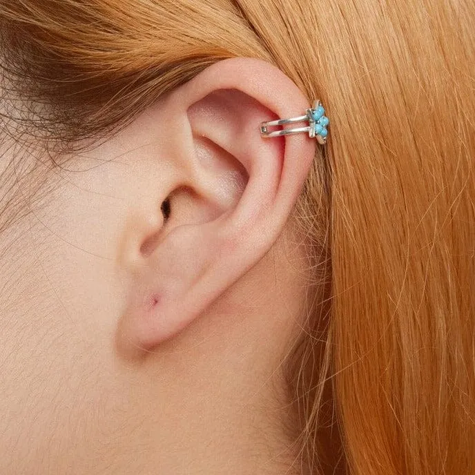 1PC Turquoise Star Ear Cuff - 925 Sterling Silver