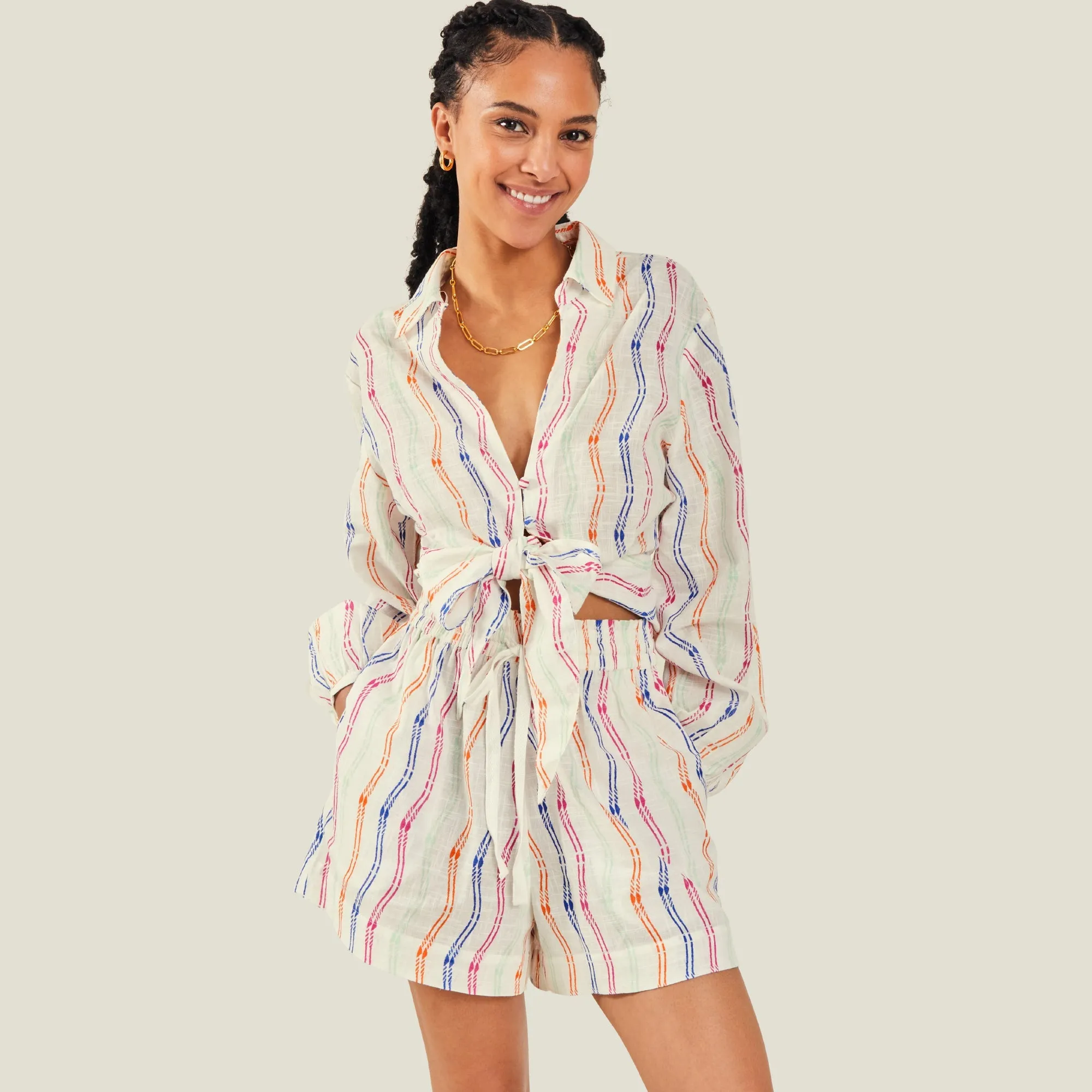 Accessorize London Women's Multi Stripe Shorts X Small