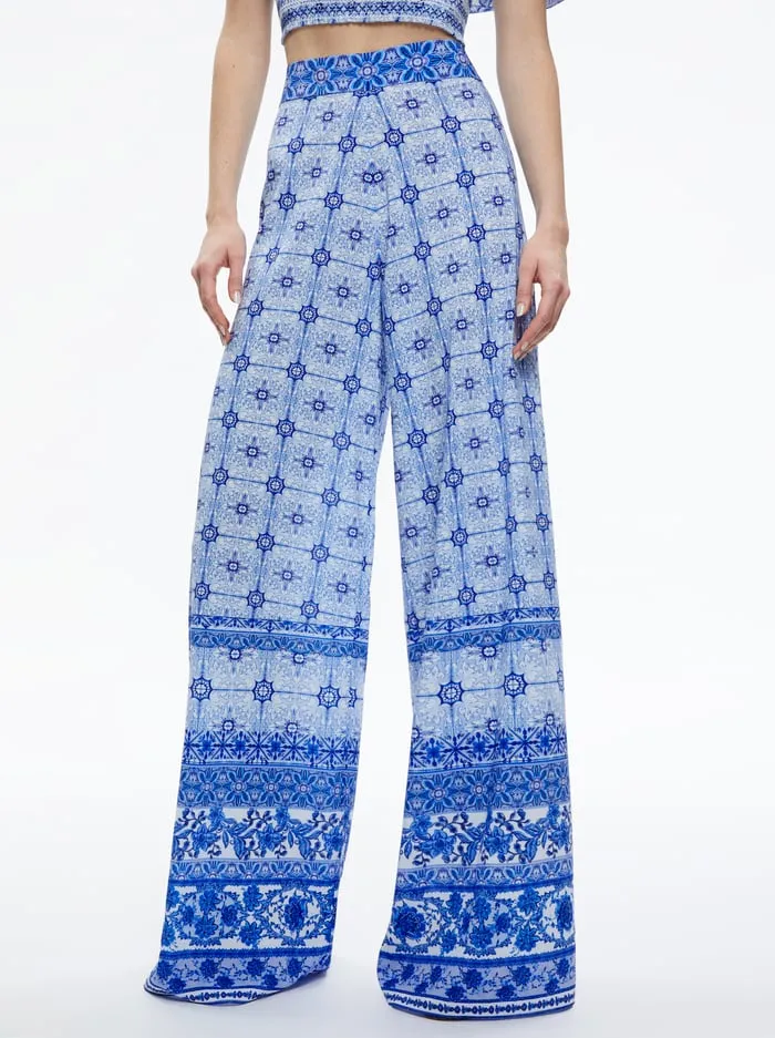 Alice   Olivia - Athena Wide Leg Pant - Greek Tile