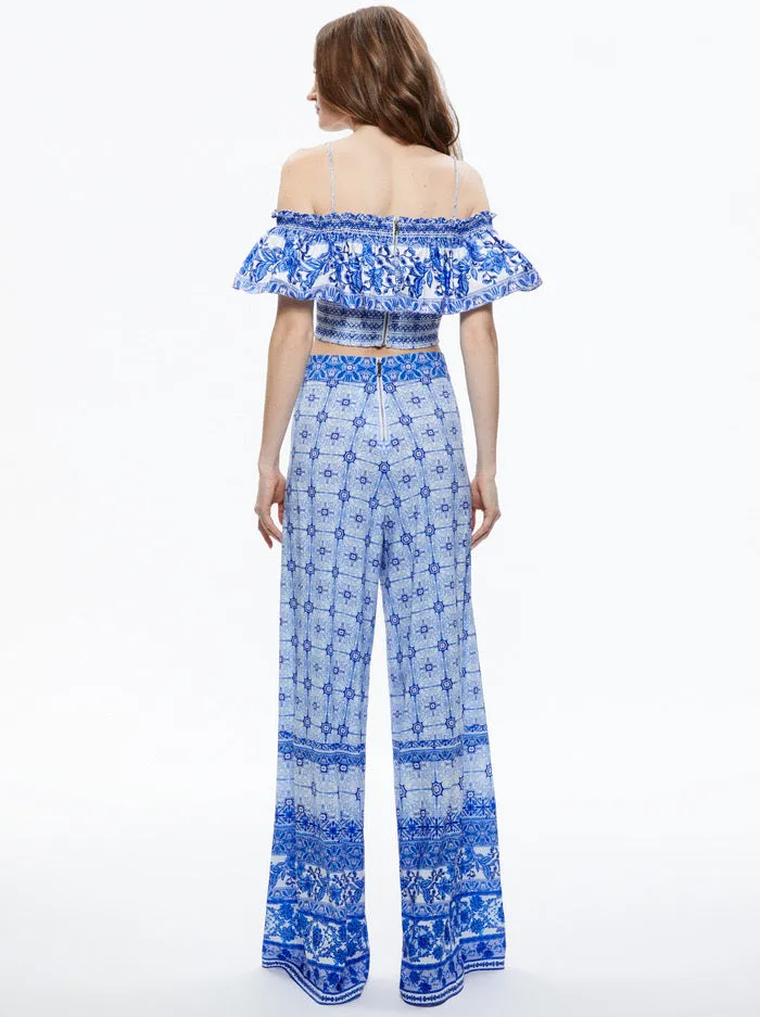 Alice   Olivia - Athena Wide Leg Pant - Greek Tile