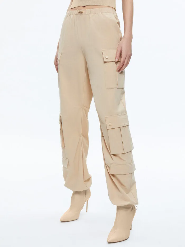 Alice   Olivia - Shara Parachute Pants - Almond