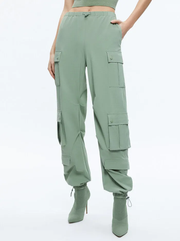 Alice   Olivia - Shara Parachute Pants - Sage