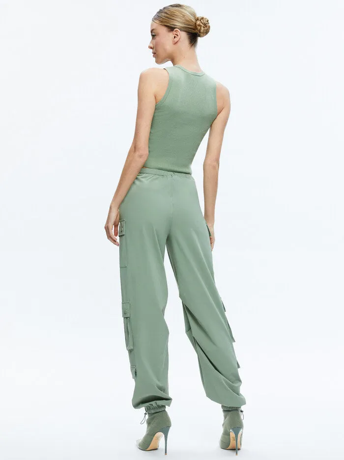 Alice   Olivia - Shara Parachute Pants - Sage