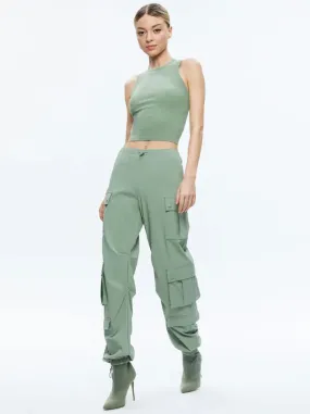 Alice   Olivia - Shara Parachute Pants - Sage