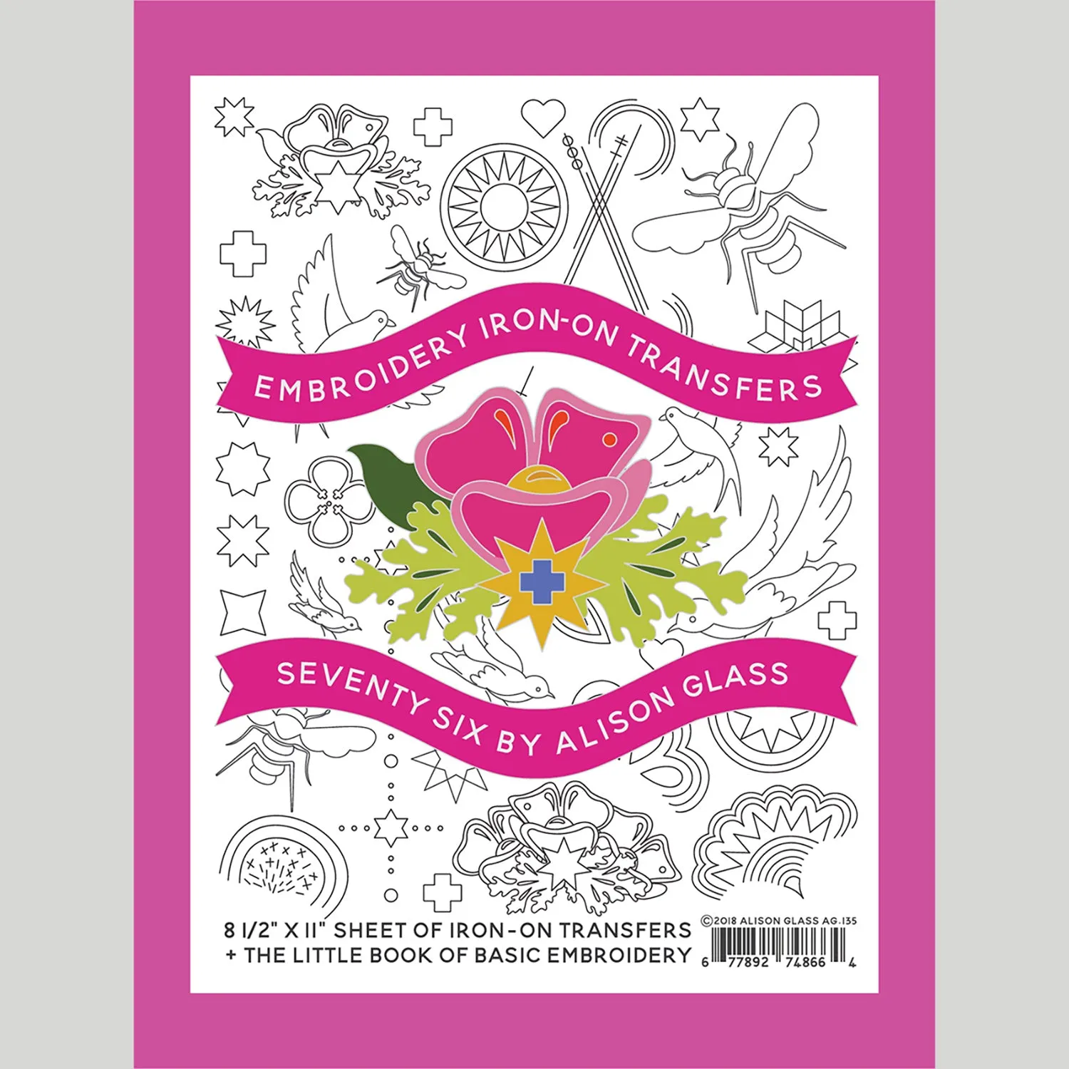 Alison Glass Embroidery Iron-On Transfers Seventy Six Pattern