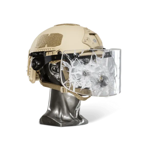 Atomic Defense NIJ IIIA  Face Shield Bulletproof Helmet Visor for PASGT, MICH, FAST, ACH Ballistic Helmets