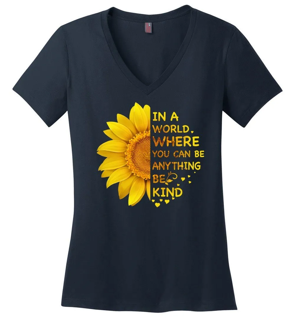 Be Kind - Sunflower V-neck