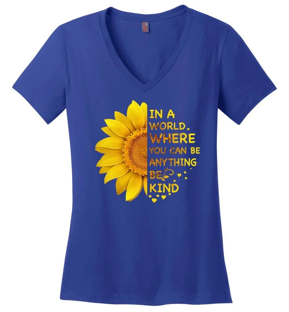 Be Kind - Sunflower V-neck