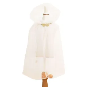 Cape Dress Up - White W/Gold Polka Dot