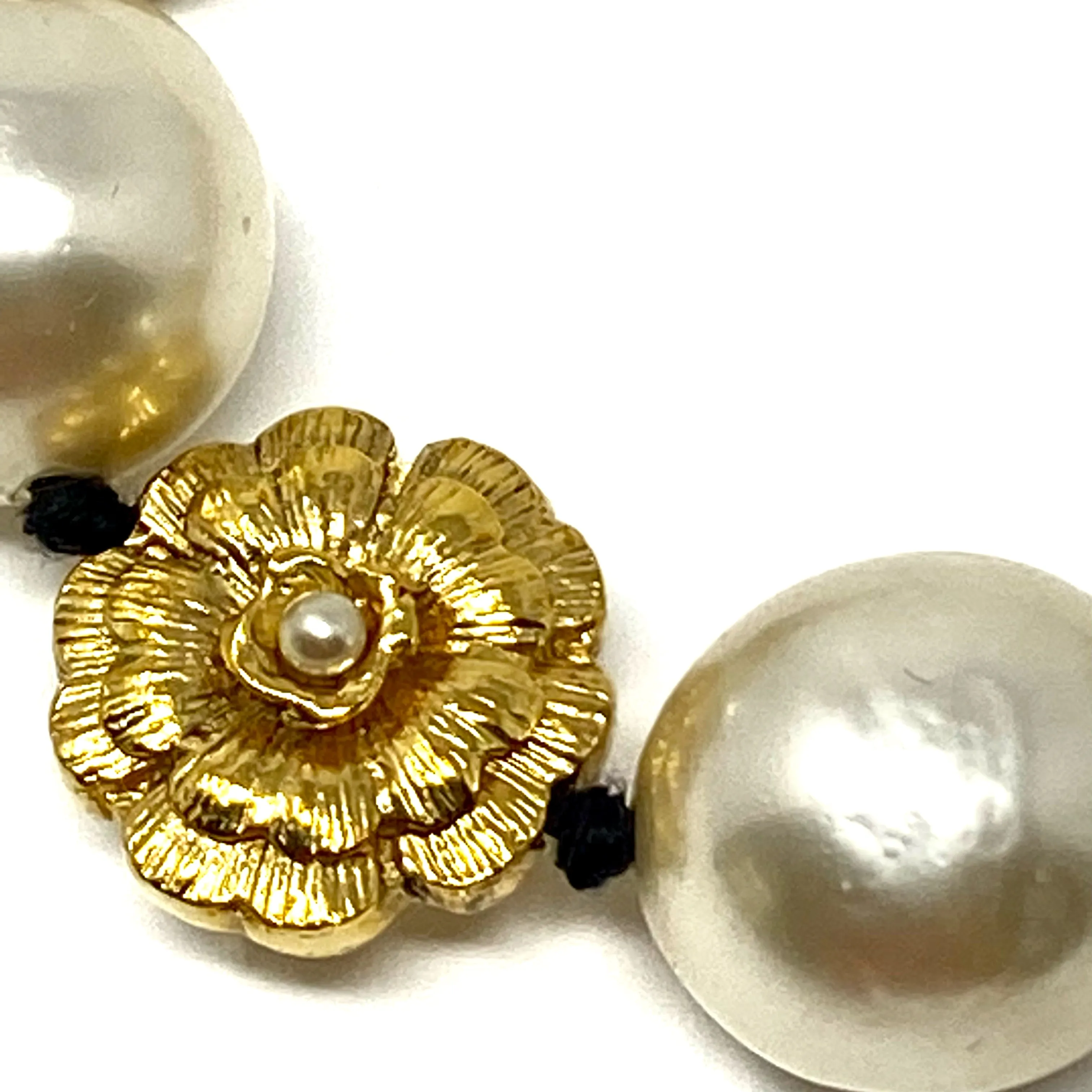 CHANEL Victoire de Castellane Gold Camellia Large Pearl Necklace