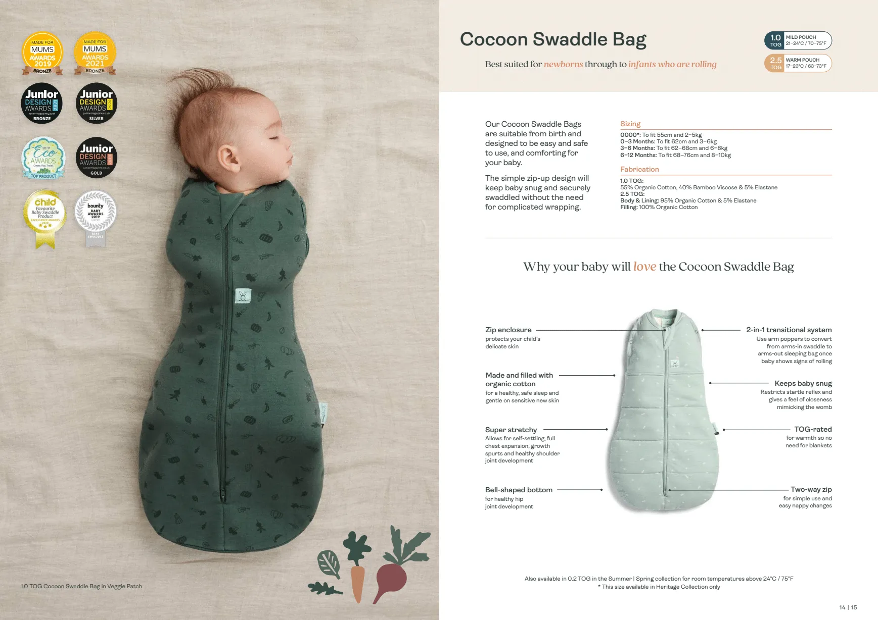 COCOON SWADDLE BAG - 1.0 TOG