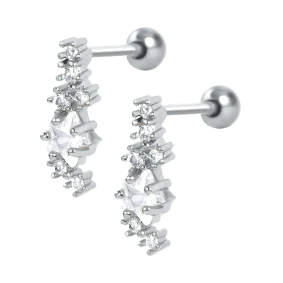 Constellation Piercing Barbell Ball Back Earrings Sleeper Earrings