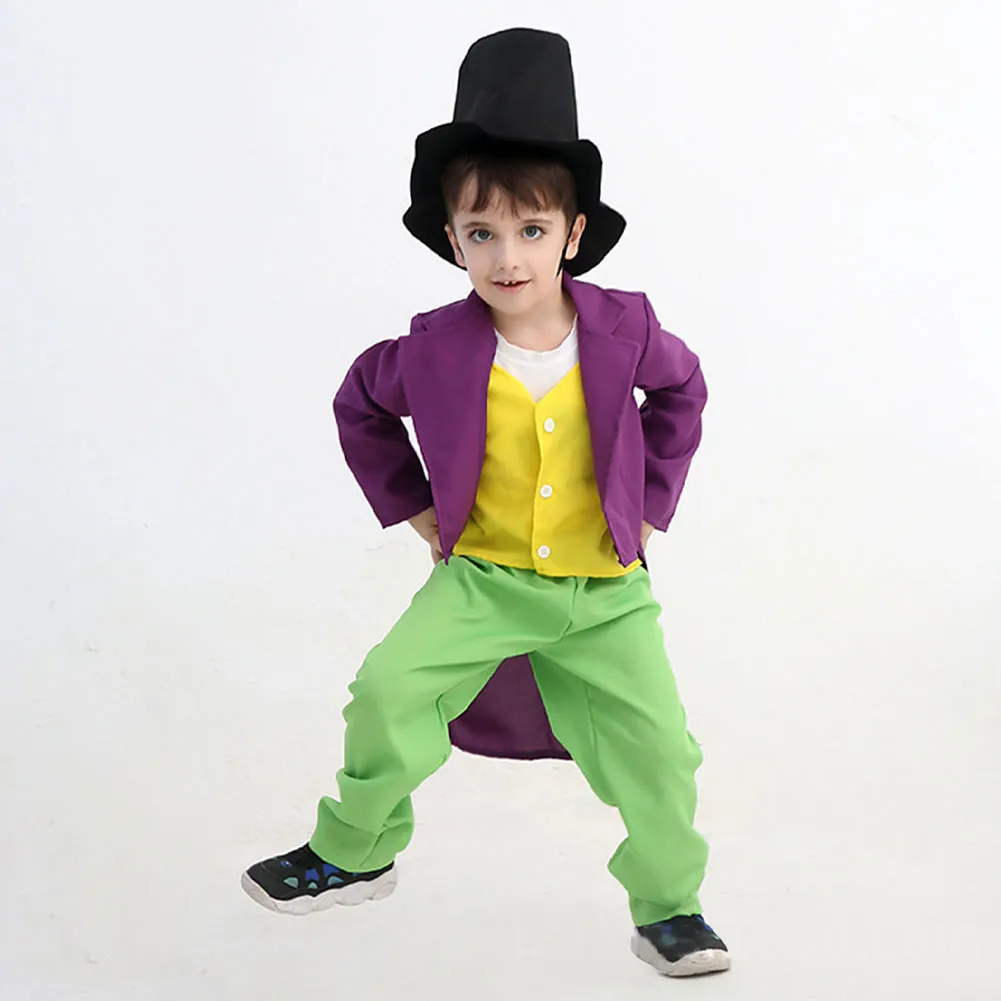 Cosplay Costume Outfits Halloween Carnival Suit Willy Wonka