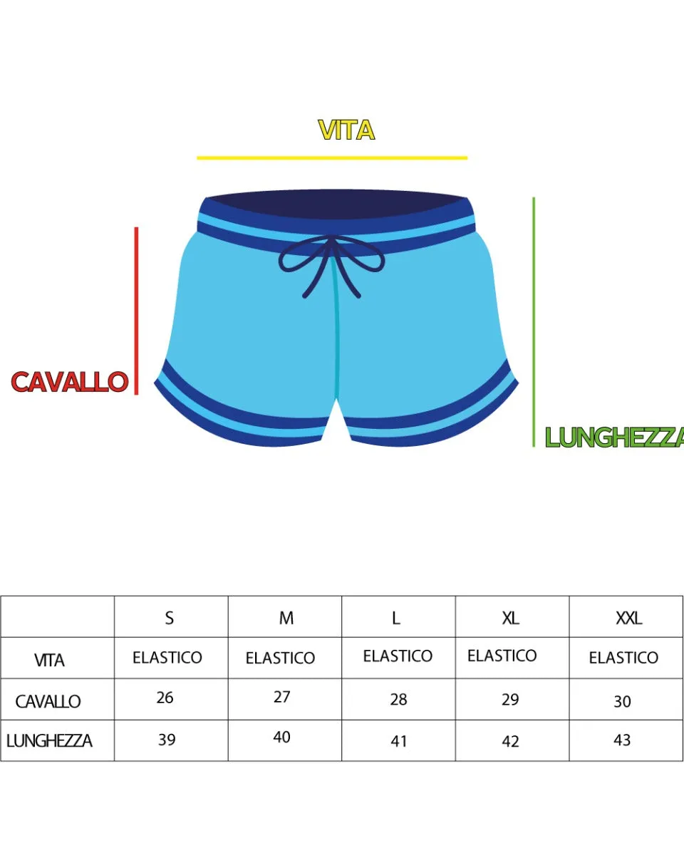 Costume Uomo Boxer Mare Fantasia Quadrettini Azzurro GIOSAL-SU1204A