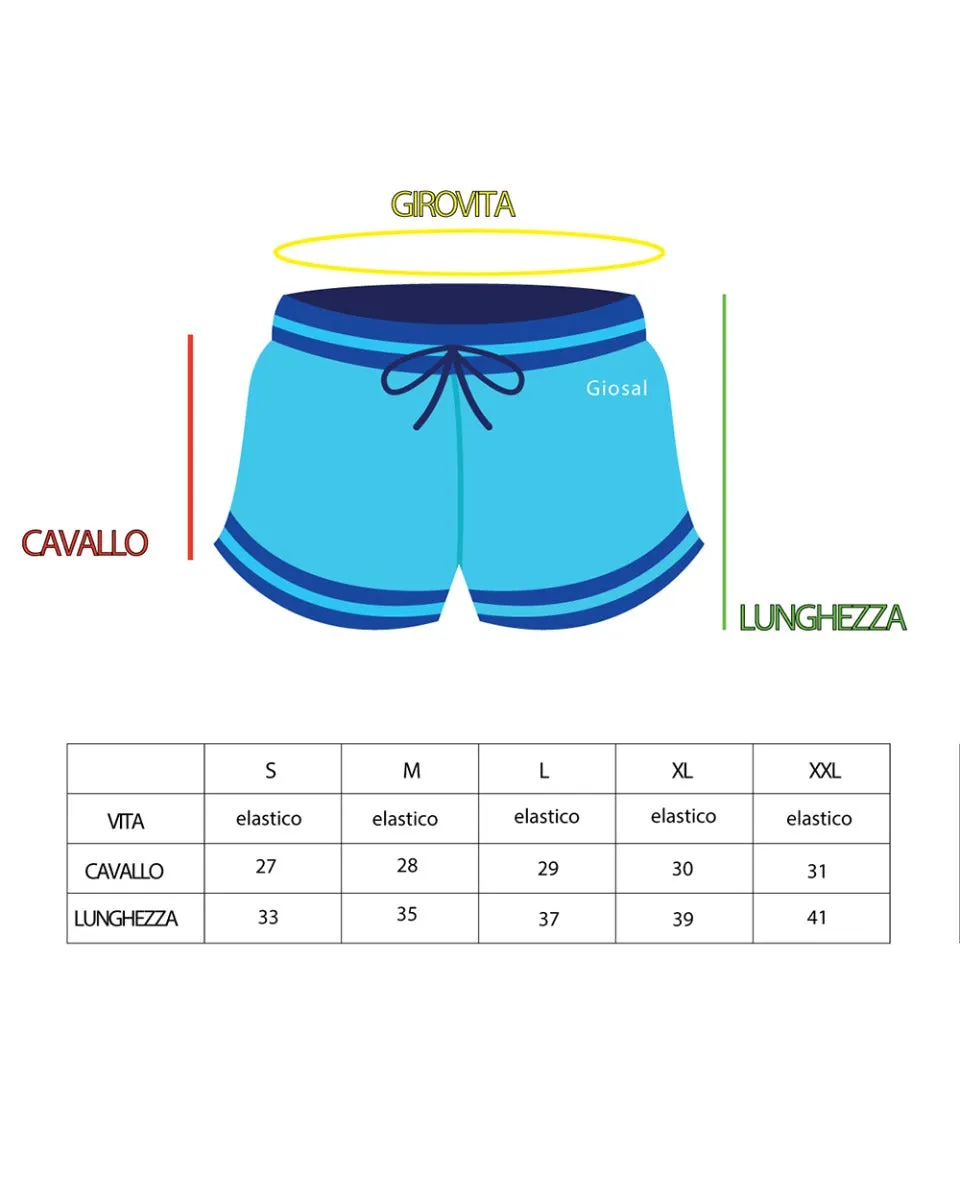 Costume Uomo Boxer Verde Acqua Fantasia Fantasia Coulisse GIOSAL-SU1184A