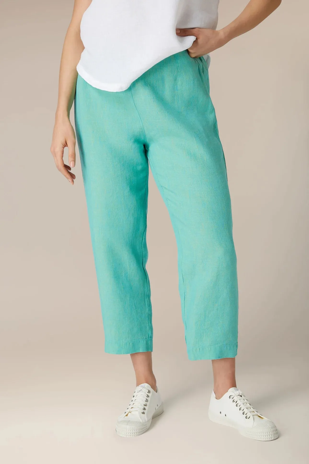 Cross Dye Slim Trousers - Aquamarine