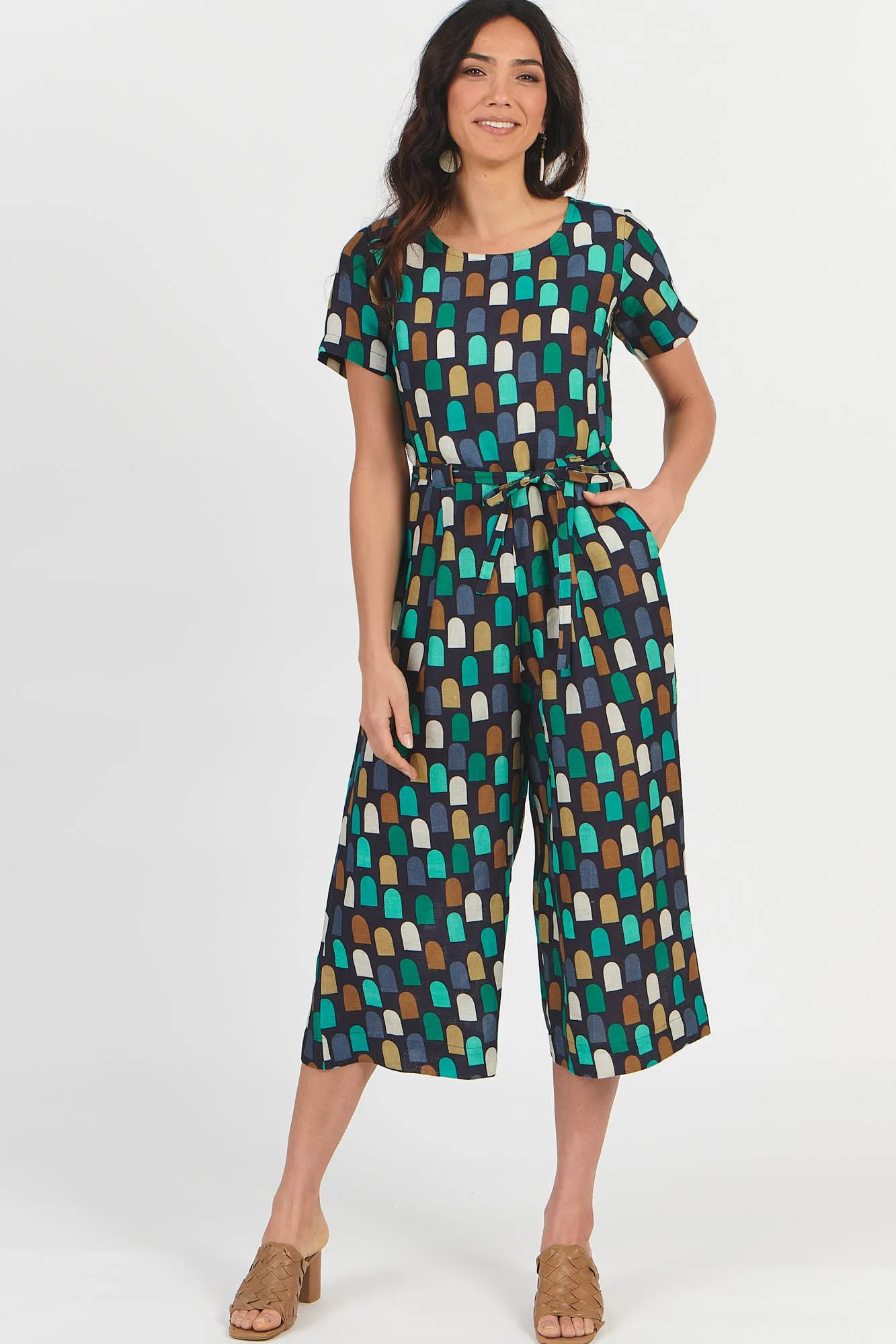 Dixie Jumpsuit Green Geo