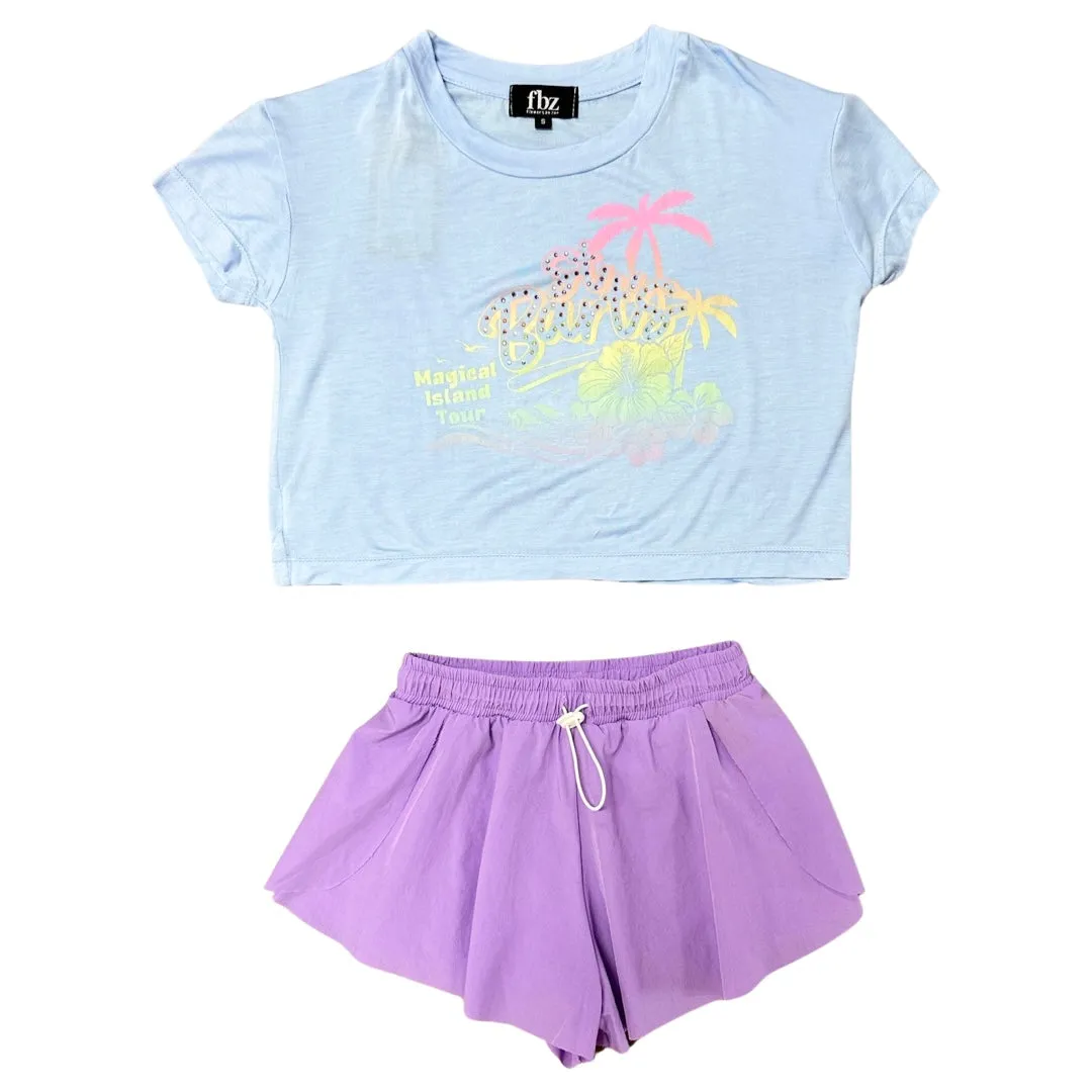 FBZ Lavender Microfiber Butterfly Shorts