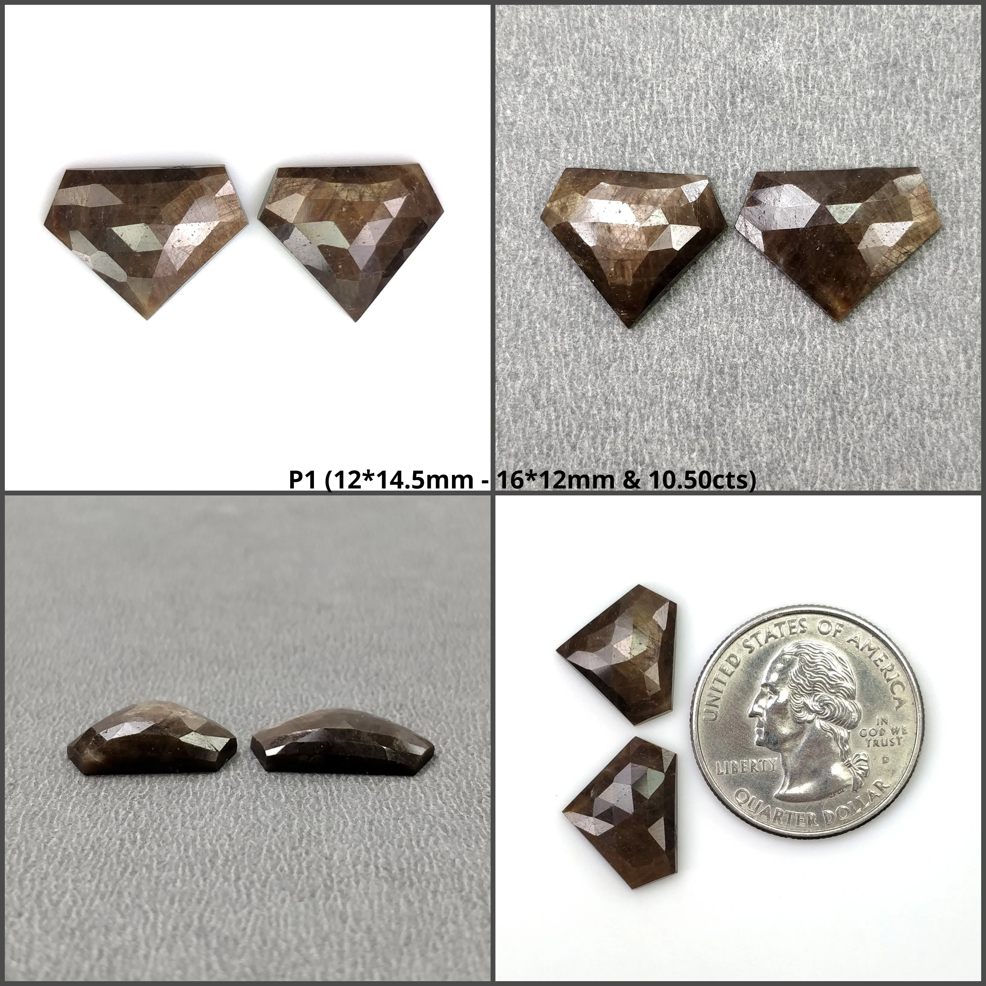 Golden Brown CHOCOLATE SAPPHIRE Gemstone Step And Rose Cut : Natural Untreated Sheen Sapphire Uneven Shape 2pcs Sets (With Video)