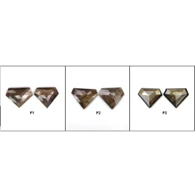 Golden Brown CHOCOLATE SAPPHIRE Gemstone Step And Rose Cut : Natural Untreated Sheen Sapphire Uneven Shape 2pcs Sets (With Video)