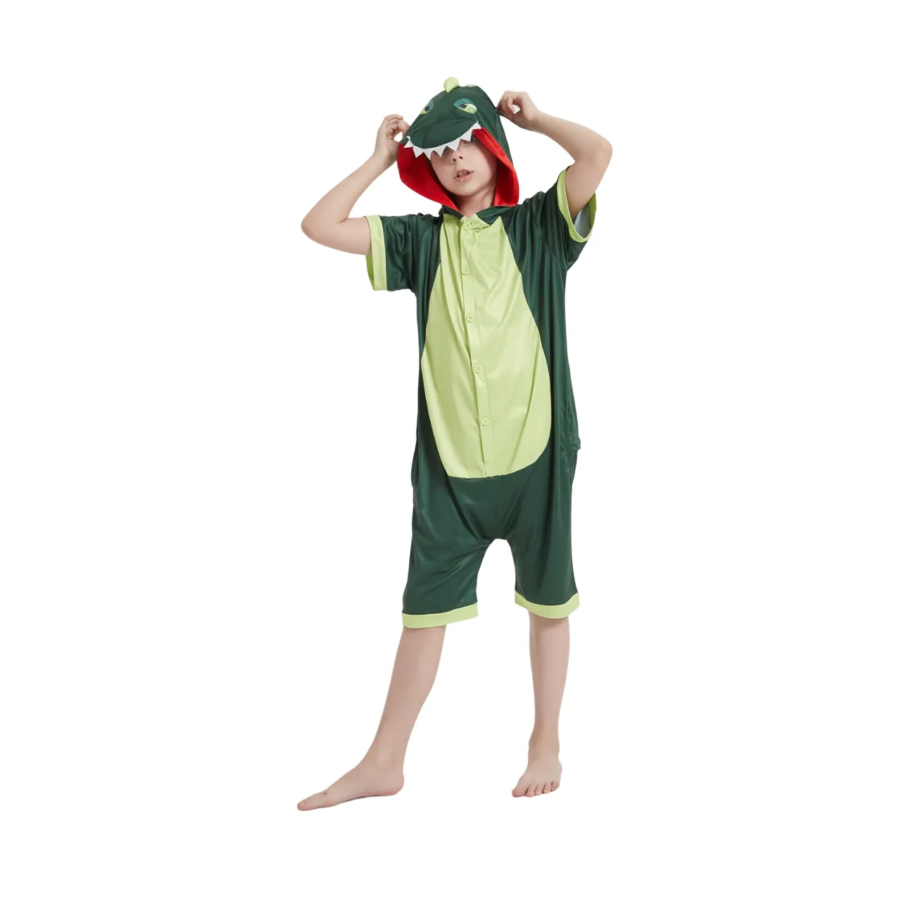 Green Dinosaur Kids Summer Onesie