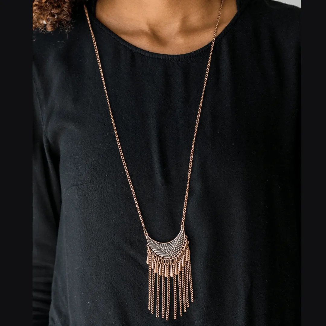 Happy is the Huntress Copper Necklace