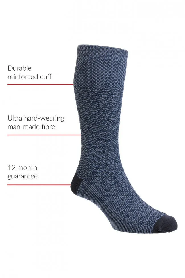 HJHall Indestructible Textured Jacquard Half Hose Socks - HJ5