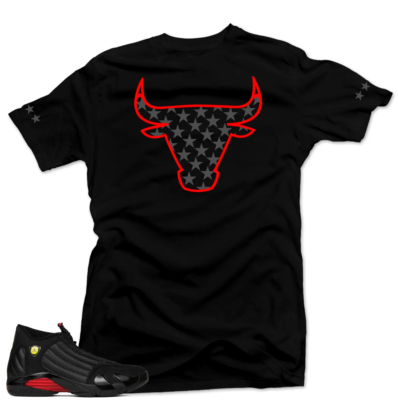 Jordan 14 Last Shot Shirt-BULL 14 Black Tee