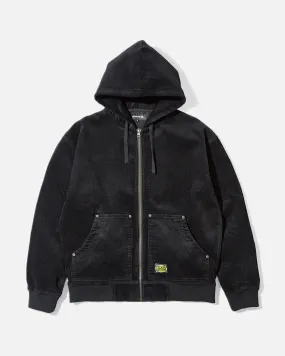 KO Corduroy Zipped Hoodie - Black