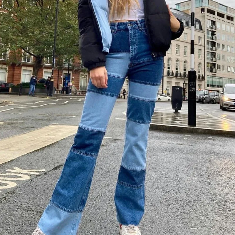 Le Baggy High Waisted Wide Leg Denim Palazzo Jeans Pants