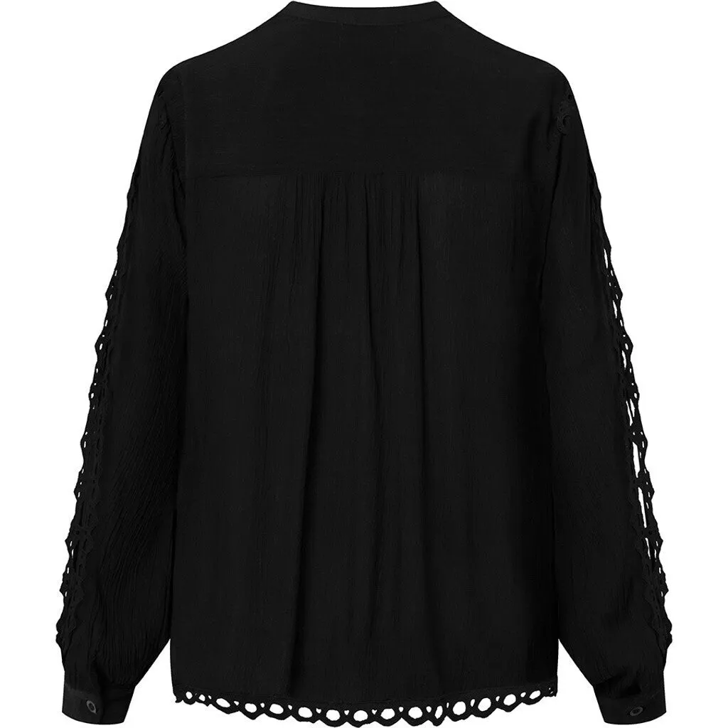 Lea blouse with feminine details / 100068 - Black (Nero)