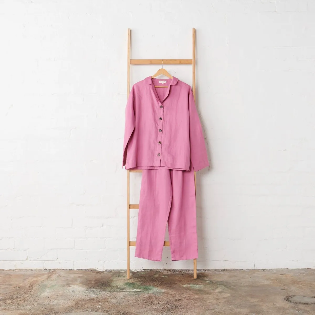 Linen Pyjama Set - Fuchsia