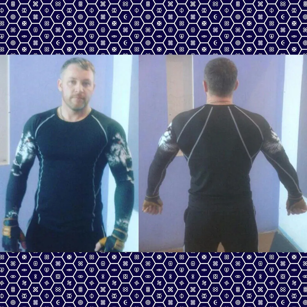 Lone Wolf 2 Long Sleeve No Gi BJJ Compression Rash Guard, Leggings & Shorts for Jiu Jitsu, MMA, Grappling & Wrestling Kit