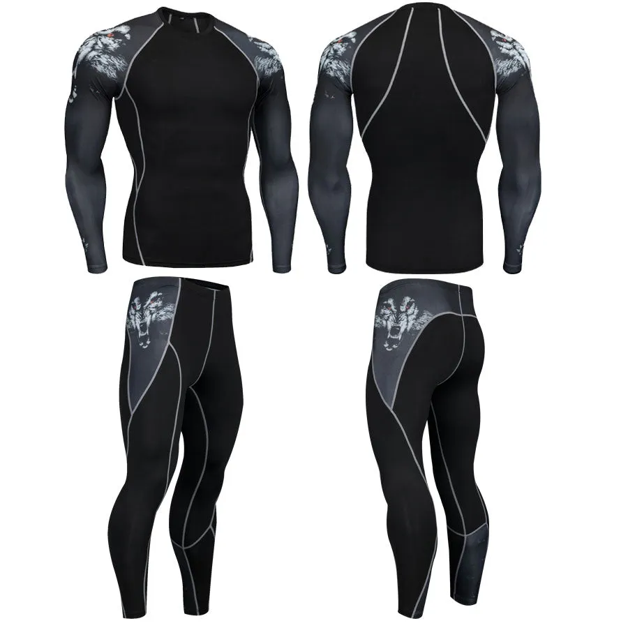 Lone Wolf 2 Long Sleeve No Gi BJJ Compression Rash Guard, Leggings & Shorts for Jiu Jitsu, MMA, Grappling & Wrestling Kit