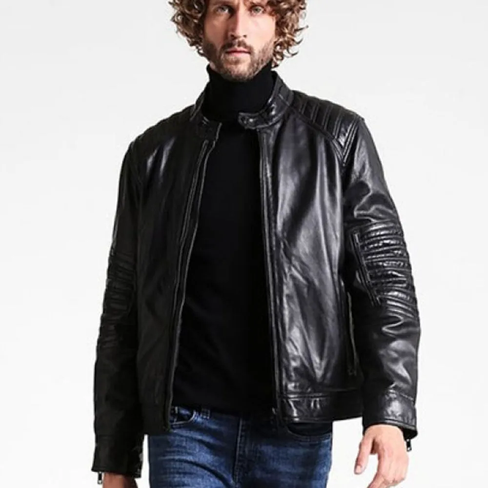 Men's Cafe Racer Leather Jacket - Jackson