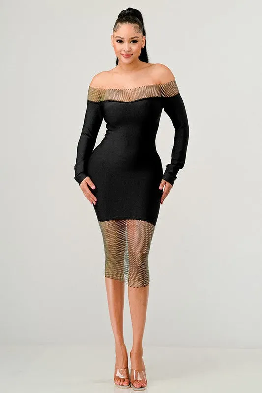 Midnight Classic Bandage Mini Dress in Black