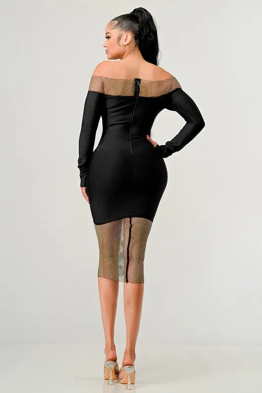 Midnight Classic Bandage Mini Dress in Black