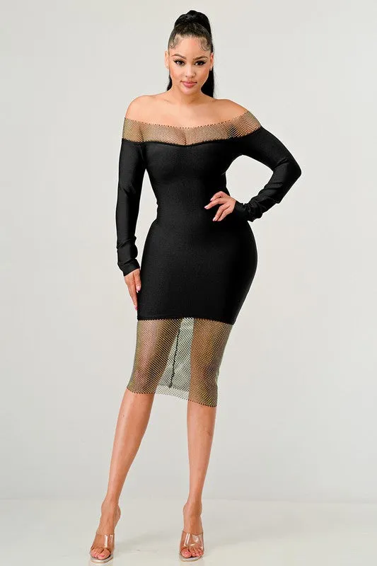 Midnight Classic Bandage Mini Dress in Black