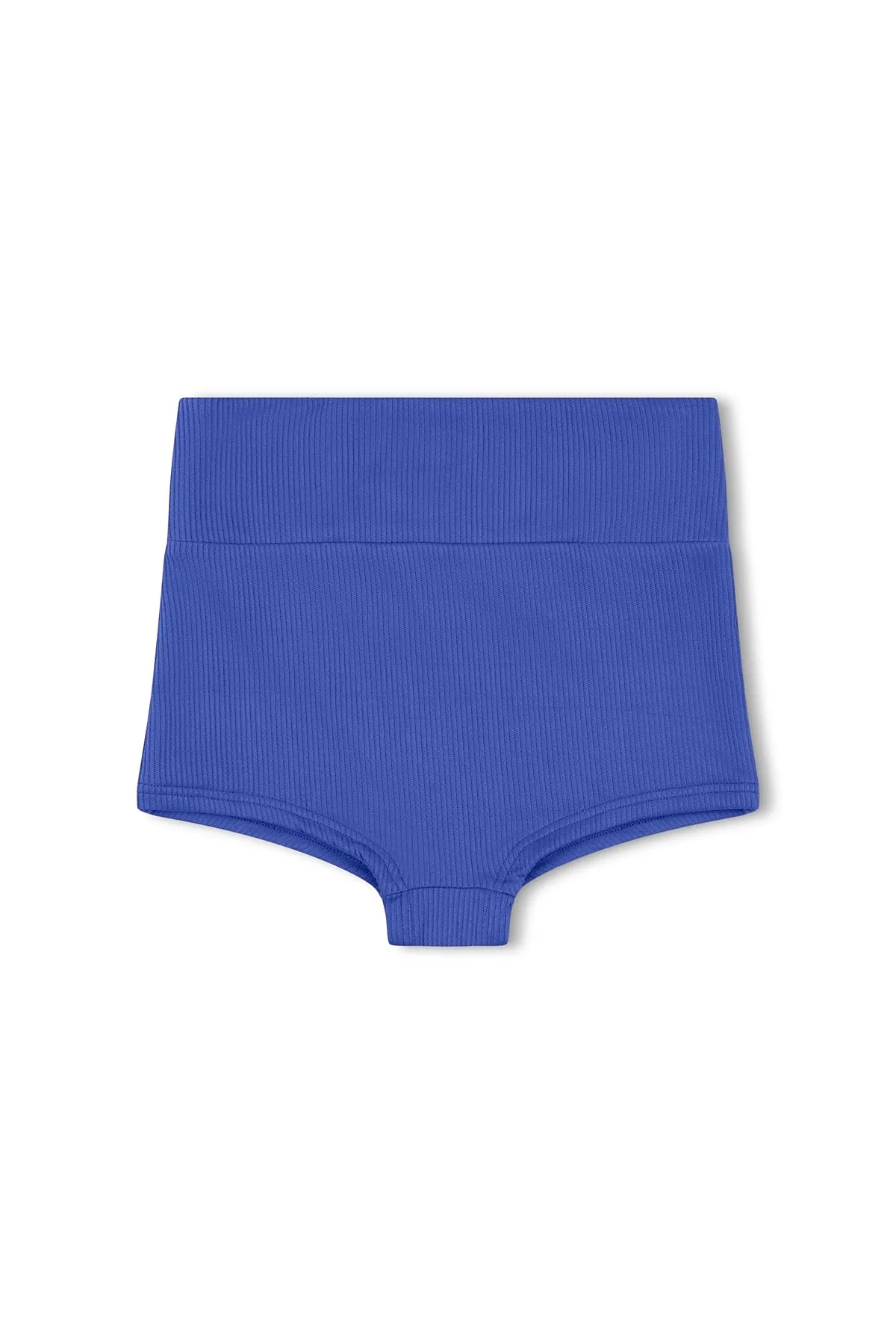 Mini Rib Logo Boy Short - Deep Blue