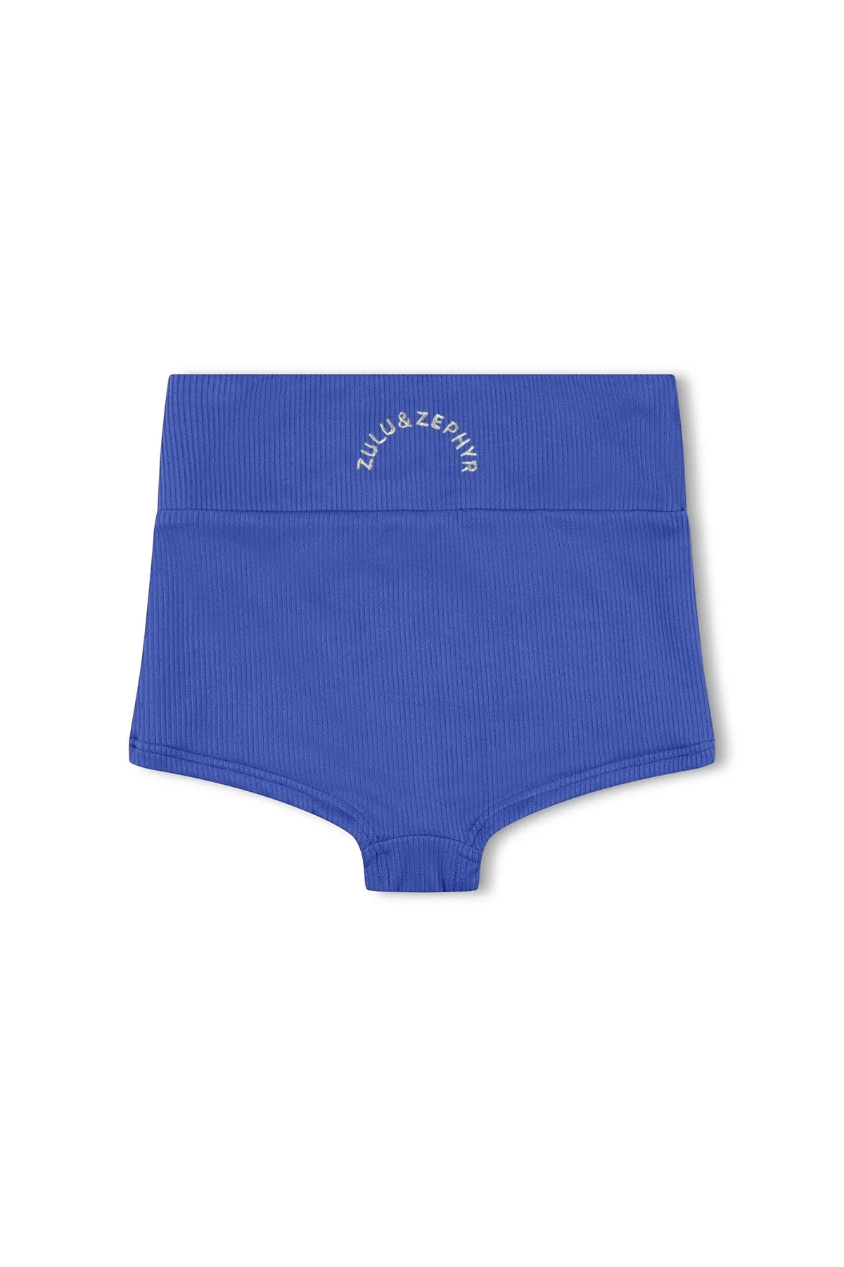 Mini Rib Logo Boy Short - Deep Blue