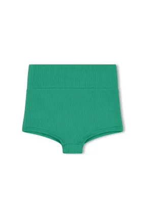 Mini Rib Logo Boy Short - Emerald