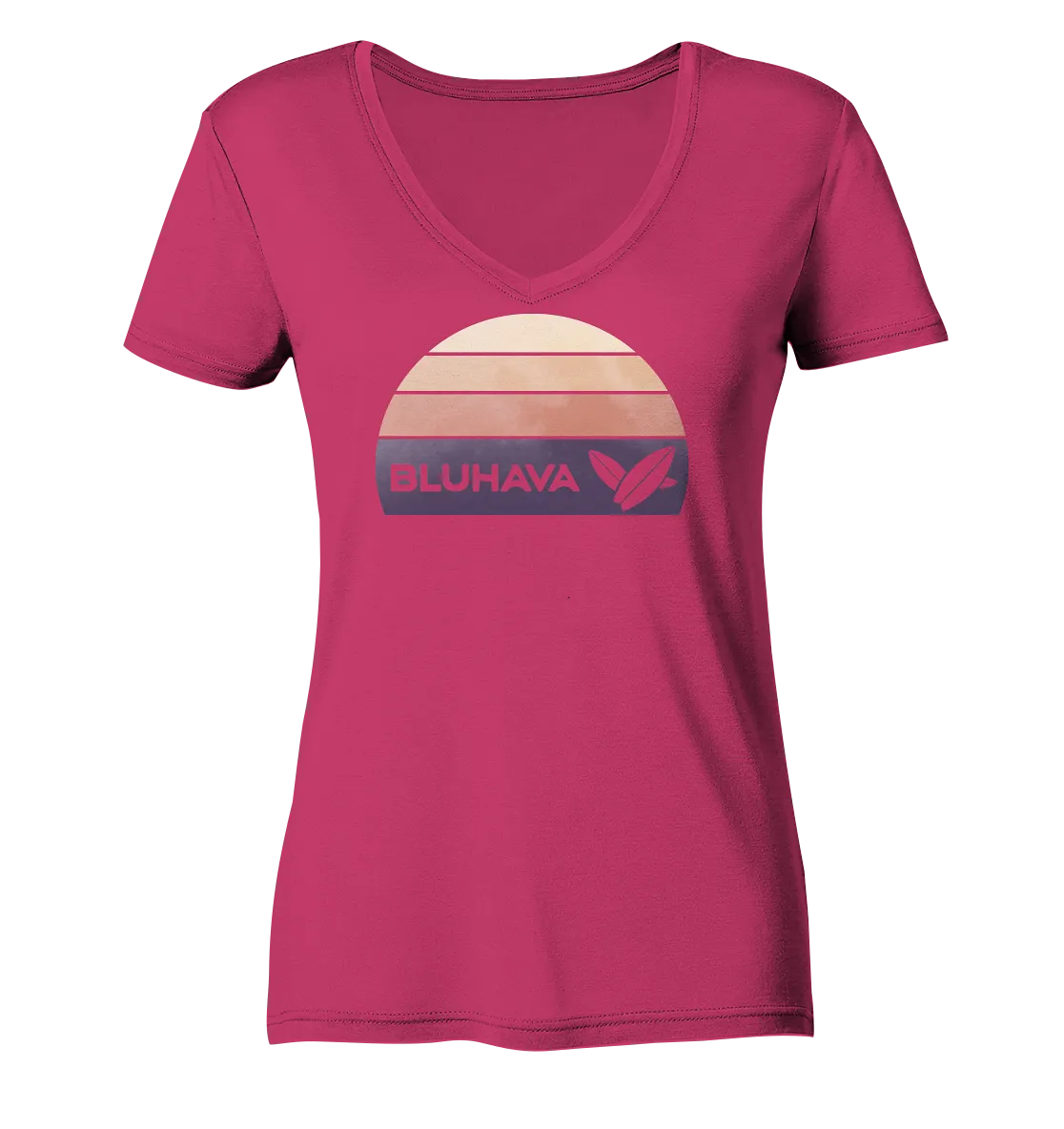 "Sunset Boarder" - Damen Premium Organic V-Neck Shirt