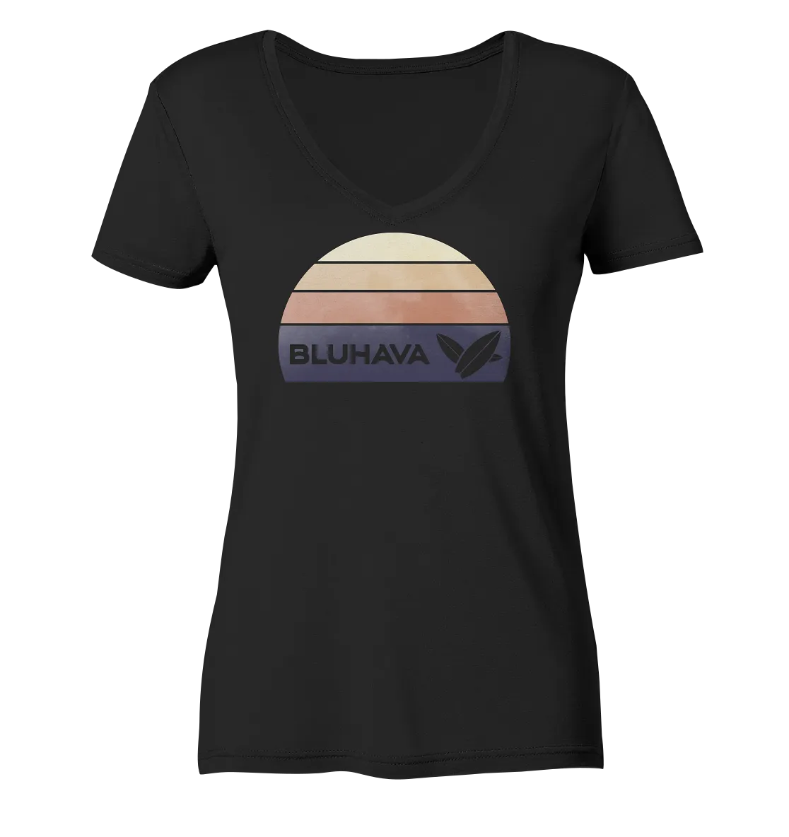 "Sunset Boarder" - Damen Premium Organic V-Neck Shirt