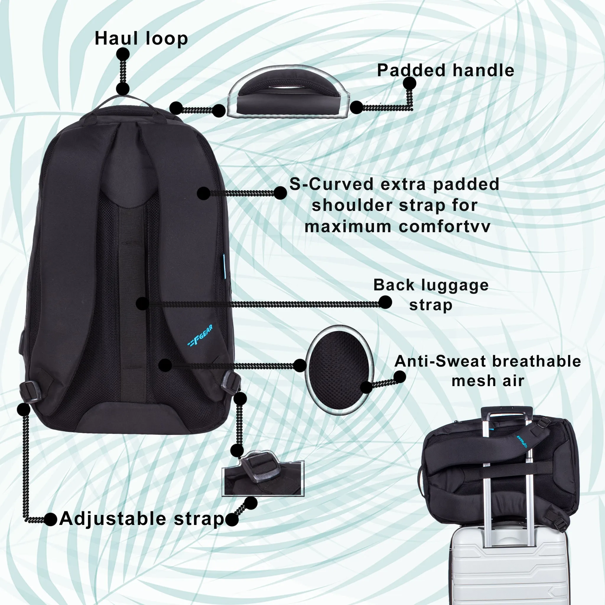 Raymond 26L Black Laptop Backpack