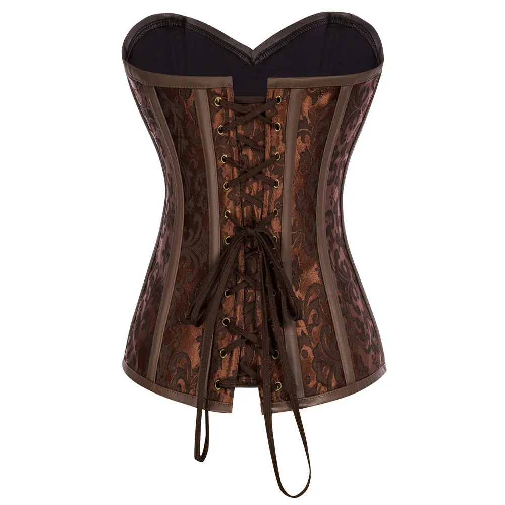 Renaissance Jacquard Corset Strapless Lace-up Back Body Shape Costume