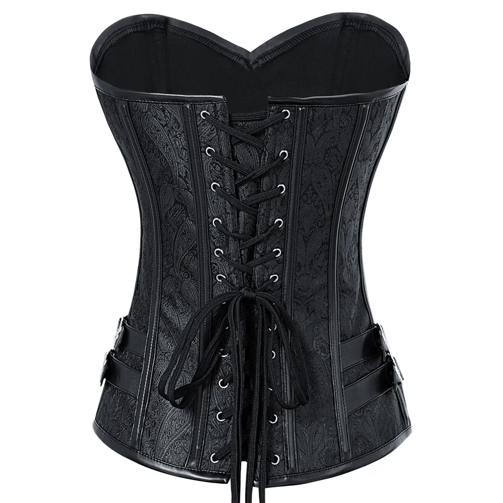 Renaissance Jacquard Corset Strapless Sweetheart Neck BodyShape Costume