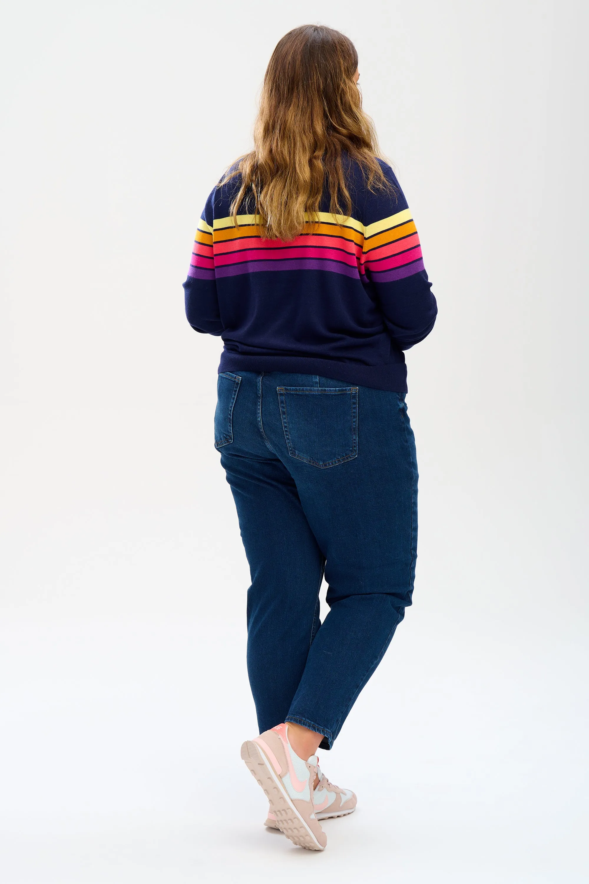 Rita Jumper - Navy, Retro Stripes