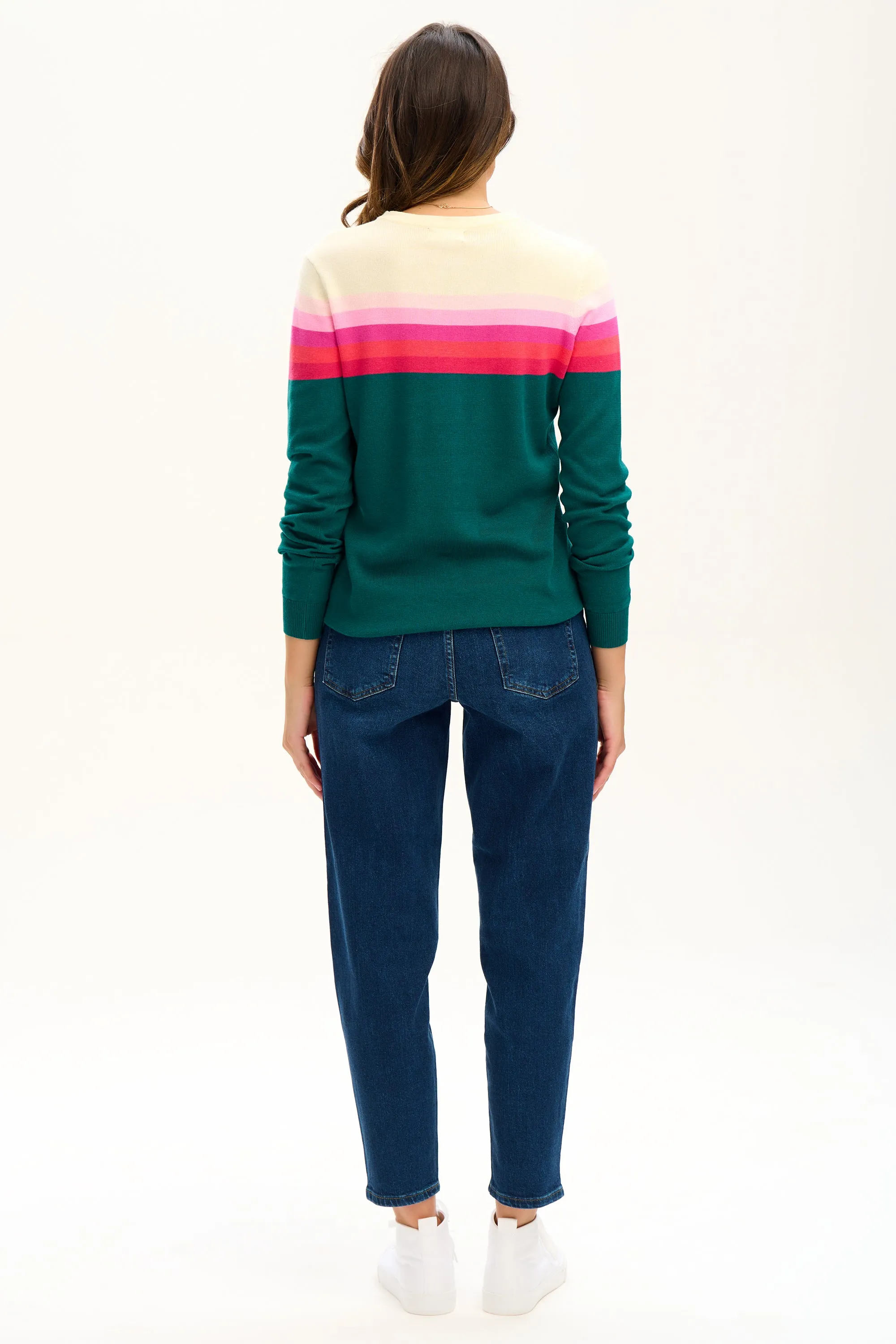 Rita Jumper - Teal, Gradient Stripes