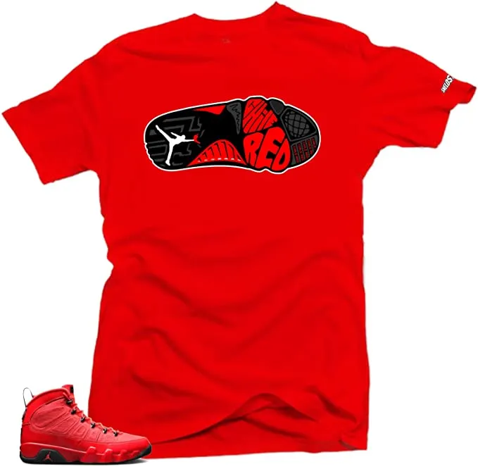 Shirt To Match Jordan 9 Chile Red Shoes-Chile Red Sole Tees