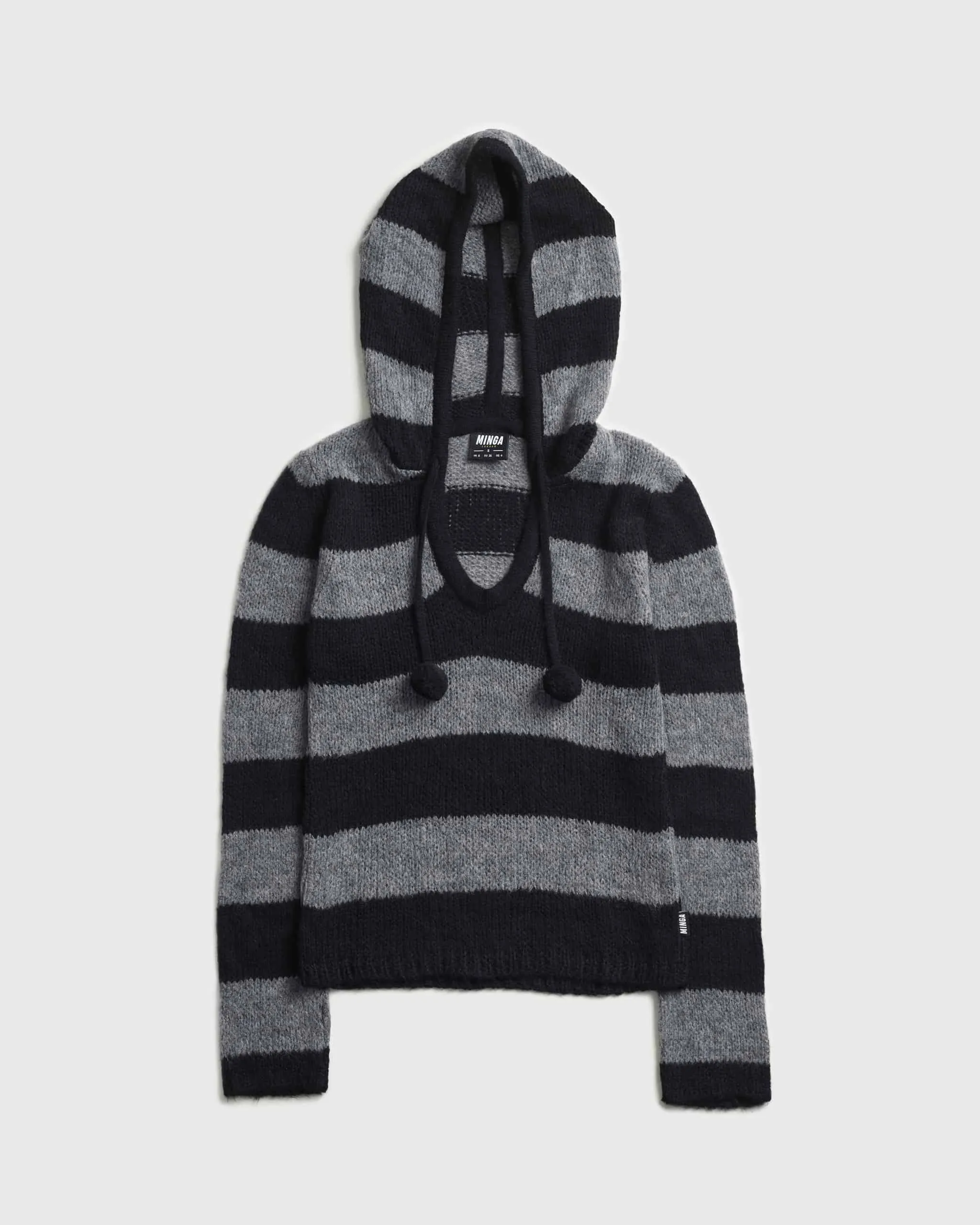 Smoke Stripes Knitted Hoodie